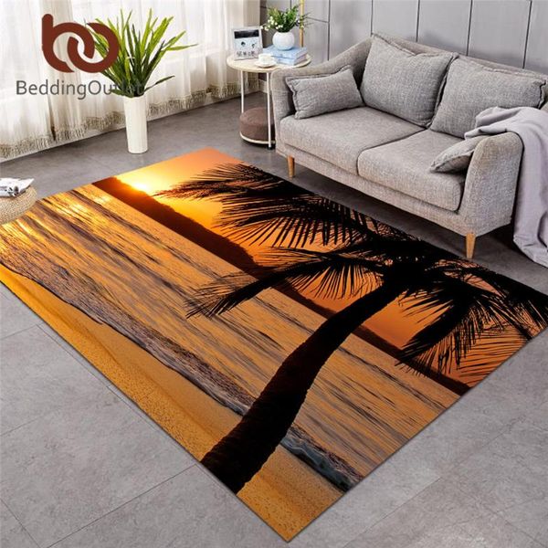 

beddingoutlet sunset large carpets for living room 3d printed beach floor mat nature area rug 122x183 seaside scenery tapete
