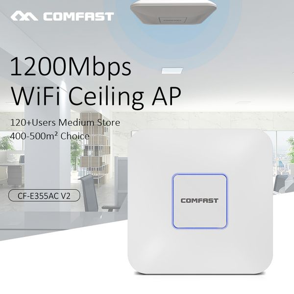 

comfast indoor wifi router 2.4g+5.8g dual-band wifi 1200mbps access point wi fi ceiling wireless ap extender cf-e355ac