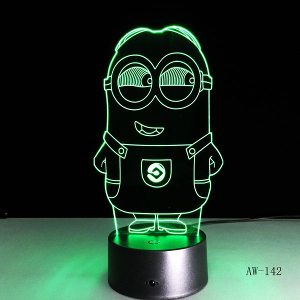

novelty 3d minions night light led table lamp touch desk lighting colorful for child baby gift birthday party bedroom hom aw-142