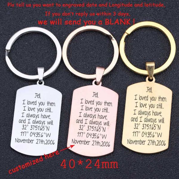 

customized date,longitude and latitude keychain for lover ,couple gift long distance love exclusive charm accessories, Silver