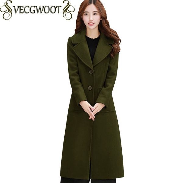 

2019 autumn and winter new women woolen jaacket women fashion long slim woolen coat solid color single breasted coat x692, Black