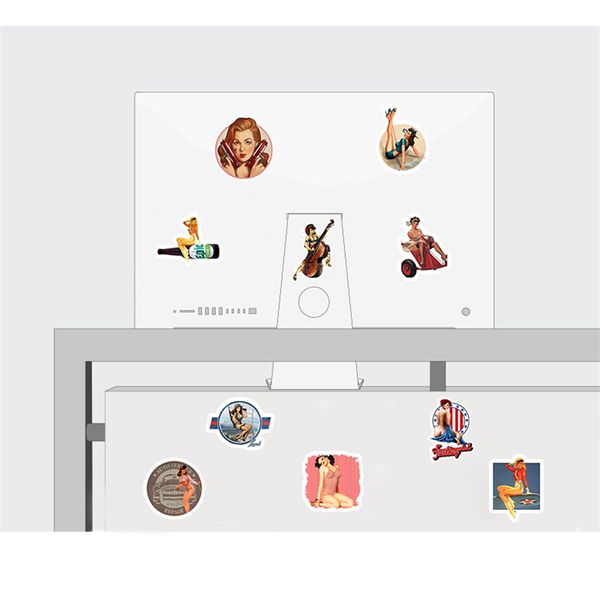 

50pcs mixed world war ii pin up girl poster stickers waterproof diy stickers for car phone motorcycle luggage lapdecal