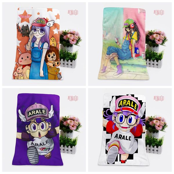 

ivyye 1pcs arale girls fashion customized anime bath towels handkerchief soft face towel cartoon washcloth new