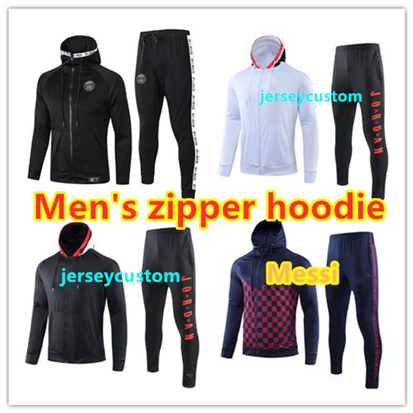 

2019 2020 football training track uit jacket hoodie urvetement 19 20 mbappe football jacket air jordam occer track uit, Black;red