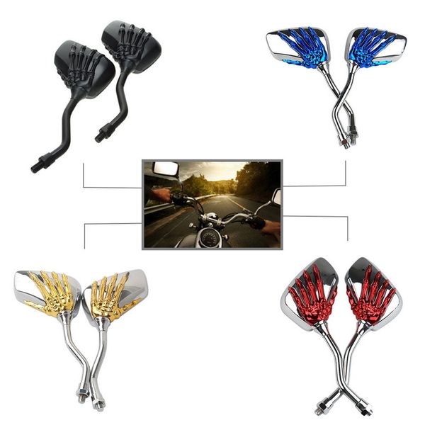 

motorcycle side mirrors universal motorcycle rearview mirrors plastic skull skeleton hand set of 2