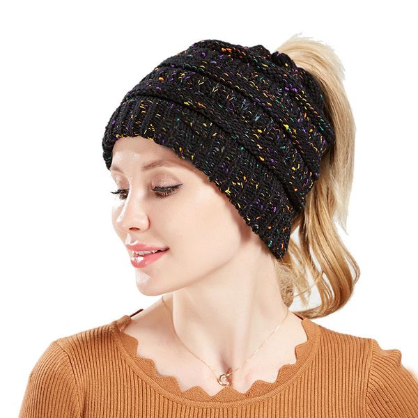 

26 styles winter pony tail baseball warm knitted caps casual sports hats thicken crochet ski baseball warm beanie caps k614, Blue;gray