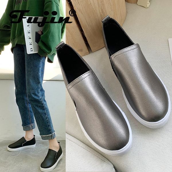 

fujin single shoes female students flat bottom warm casual shoes plush cotton thick bottom slip fashion breathable women, Black