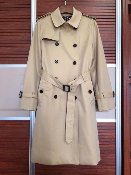 

2019 new ladies fashion long-sleeved lapel solid color tie trench coat 0706, Black;brown