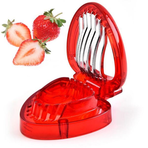 

Strawberry licer tainle teel kitchenware pla tic fruit carving tool trawberry cake decoration alad cutter lx6178