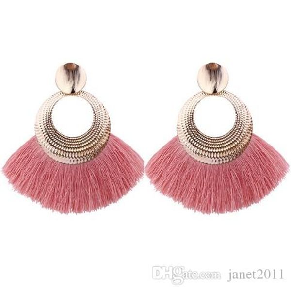 

fashionable circle cotton thread earrings gold plated 10 color dangle earrings for girls/ladies, Silver