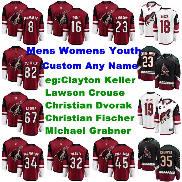 

arizona coyotes jerseys youth kids clayton keller jersey lawson crouse christian dvorak fischer grabner ice hockey jerseys stitched custom, Black;red