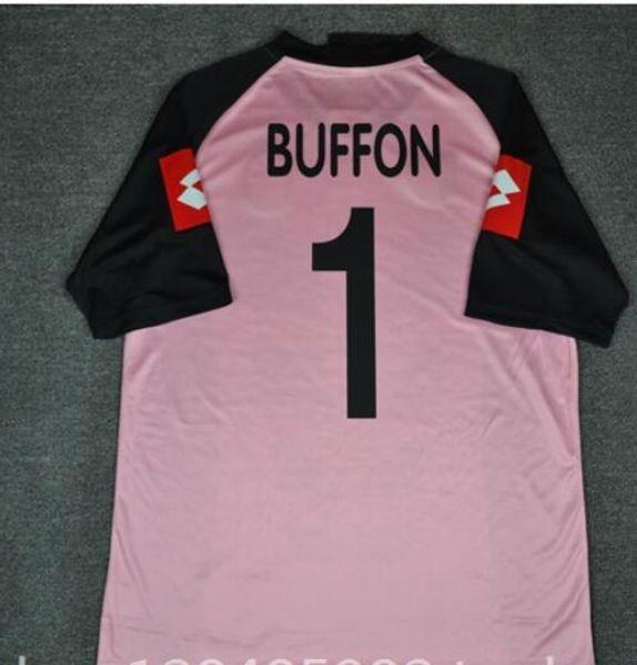 

02 03 italia buffon goalkeeper gaolie retro jerseys pink 2002 2003 champion final football shirts camiseta maillot camisa, Black;gray
