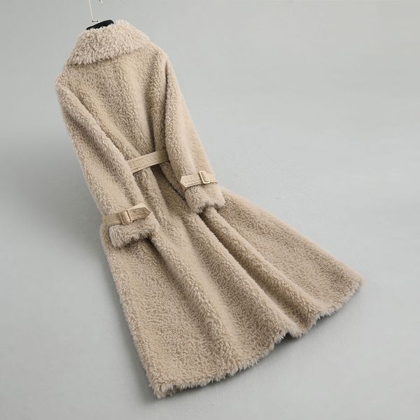 

real 2020 coat new women winter jacket 200% wool fur coats and jackets korean woman clothes abrigo mujer kqn62524 kj4697, Black