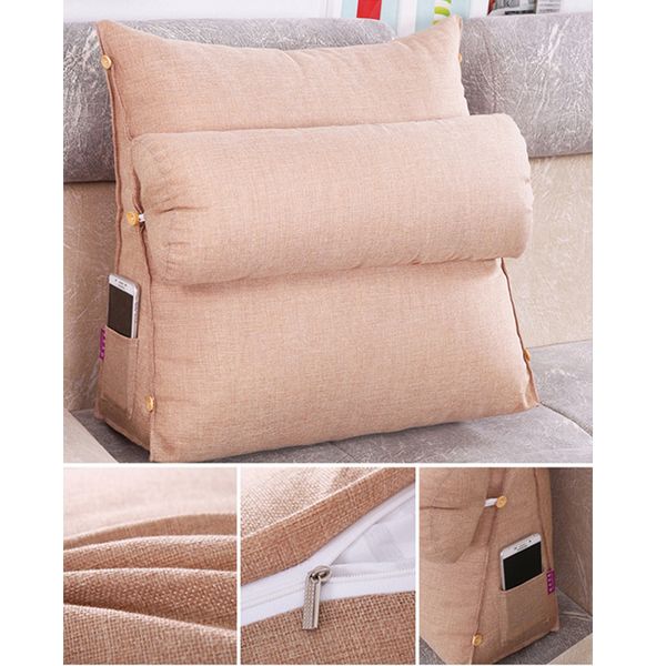 Stereo Couch Bed Triangular Backrest Pillow Waist Cushion Washable