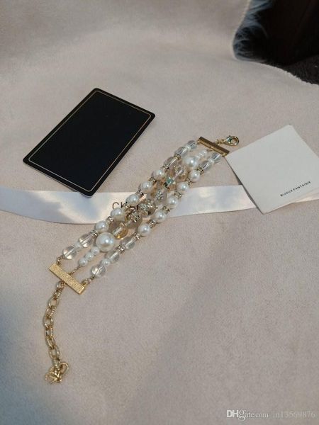 

women female ladies personality exaggerated punk nightclub pearls bracelets bangles wristband with box ing