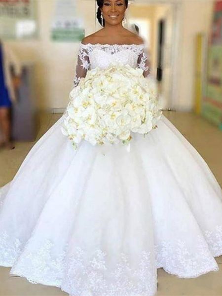

2020 plus size full lace wedding dresses with removable long sleeves v neck bridal gowns floor length a line wedding gown, White