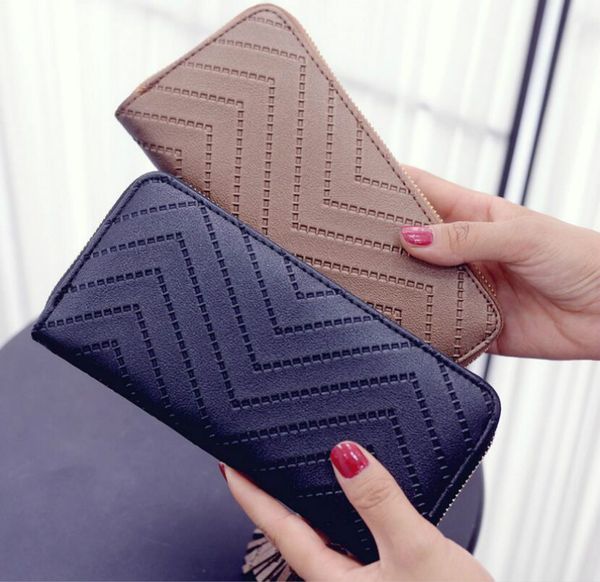 

designer women wallet sewing thread pu face long style lady zipper tassel wallet handbag fashion tassel zipper style lady portable wallets/7, Red;black