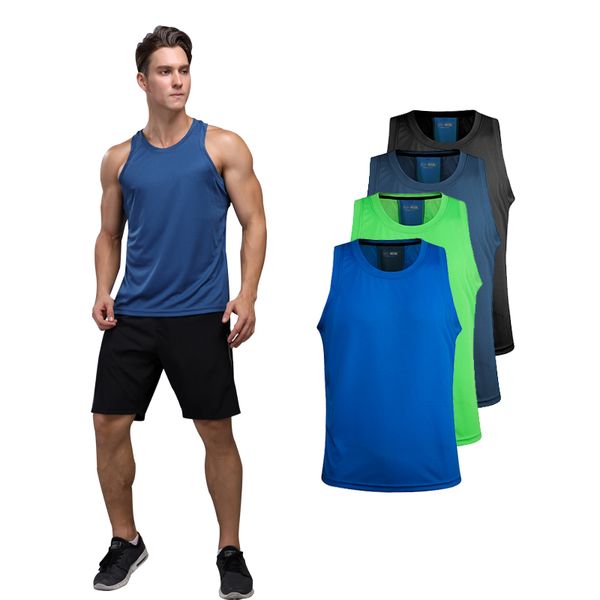 

men's running vest gym sleeveless shirt summer slim tank xs-3xl 2020 men sport vest new workout training man singlet, Black;blue