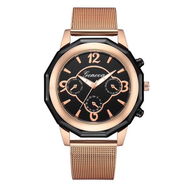 

luxury women stainless steel mesh belt watch analog quartz mesh bracelet wrist watches gift quartz wrist watch relogios feminino, Slivery;brown