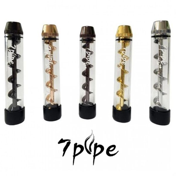 

7pipe Извилистые стекла Тупой курительная трубка сухой травы травяной Vape ручка комплект стартера комплекты табачного дыма мясорубки Сигаретный фильтр освобождает перевозку груза 7pipe
