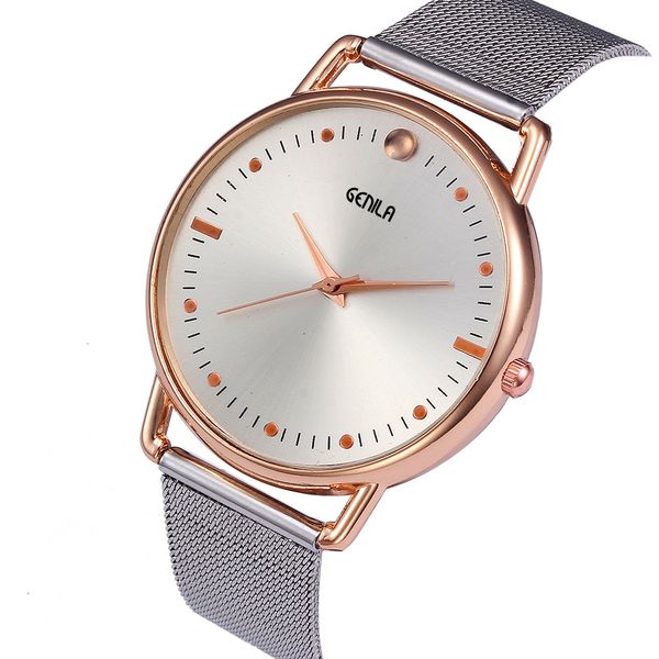 

womens fashion classic gold quartz stainless steel wrist ladies women wrist watches dress watch gifts party decoration ros, Slivery;brown