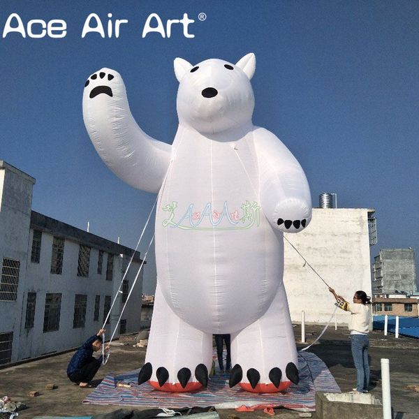 

5m tall white friendly inflatable polar bear mascot/ inflatable standing bear blow up animal model for outdoor events or decoration