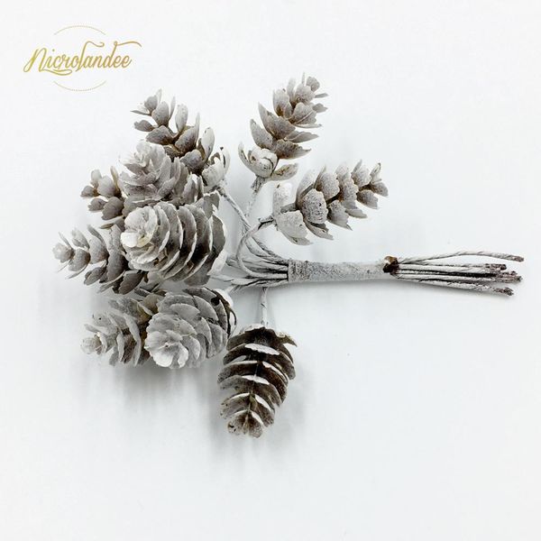 

nicrolandee 6/10 pcs/lot artificial flower fake plants pine branches christmas tree party decorations xmas tree ornaments 32