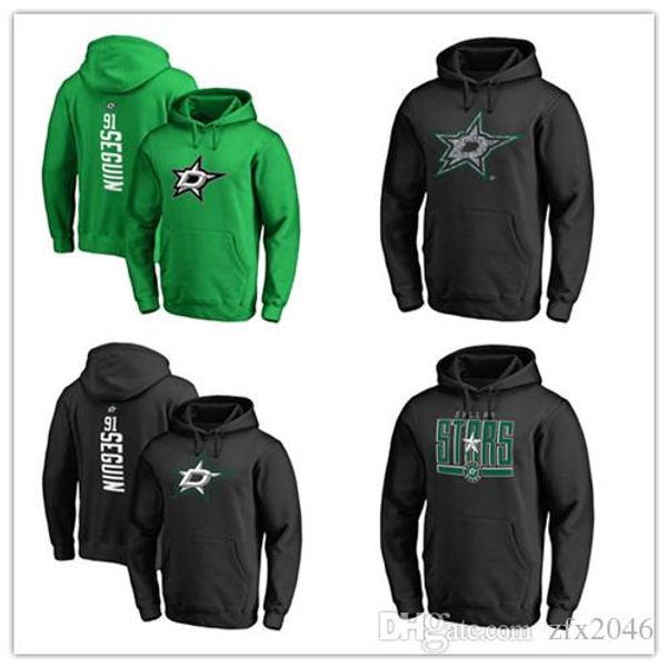 

2019 Men's Dallas Stars Fanatics Branded Black Ash Green Gray Sport Hoody long Sleeve Outdoor Wear New Hockey Jerseys Stitched patches