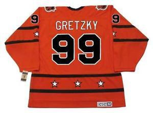 

men's WAYNE GRETZKY jersey 1980 Vintage orange Hockey Jerseys