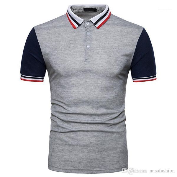 

panelled short sleeve tees stand collar summer mens quick dry clothes summer classic mens designer polos casual, White;black