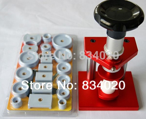 

powerful red watch case back pressing tool and crystal closing tool+20 rubber dies