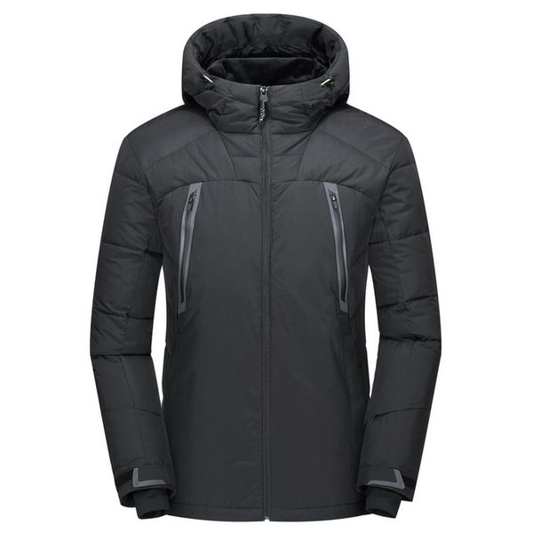 

2019 men winter 90% duck down jacket waterproof windproof winter jacket coat solid hooded casual outwear clothing m-3xl, Black