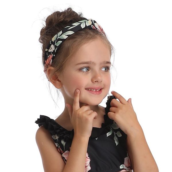 

new headbands girls kids print chiffon boho ethnic style elastic hairbands hair ornament holder swimsuit accessories new hvlv, Slivery;white