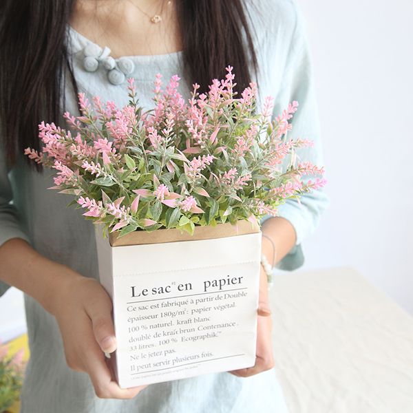 

5pcs/lot romantic provence lavender artificial flowers purple white novelty silk lavender flower for wedding home decoration