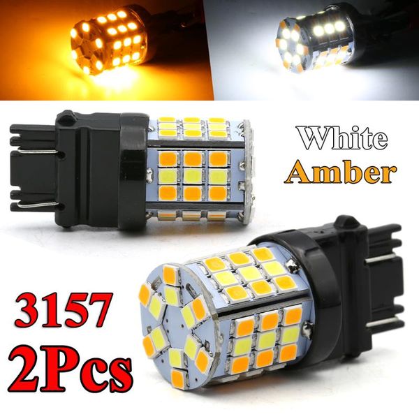 

новый 3157 led switchback сигнал поворота drl парковка лампочки белый / янтарный