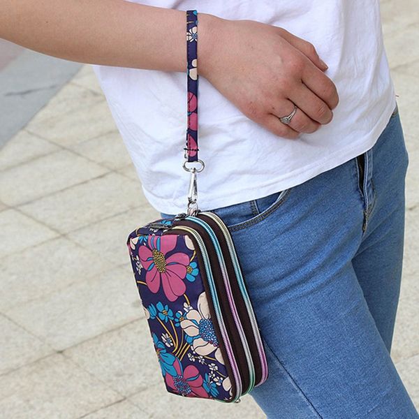 

purse zipper clutch phone bag ladies fashion cute card holder 3 layer women wallet bag credit wallet, Red;black