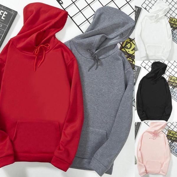 

зимние толстовки с карманом soild цвета с капюшоном пуловер вскользь толстовка с длинным рукавом толстовка белый красный розовый черный верш, Black