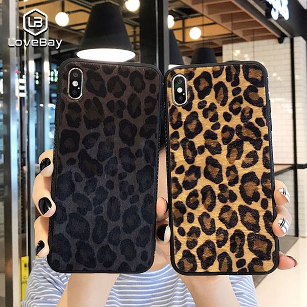 

lovebay phone case for iphone 11 6 6s 7 8 plus xs x xr xs max luxury plush leopard print hard pc for iphone 11pro max back cover