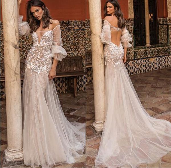 

country style sparkling mermaid wedding dresses 2019 sexy appliques tulle sweep train bridal gowns plus size