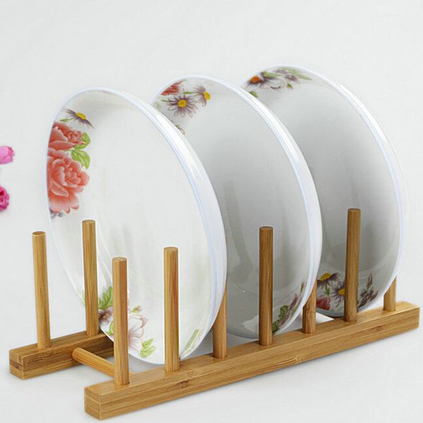 

new creative bamboo plate drain rack pot lid dish bowl cup display holder book storage shelf kitchen organizer