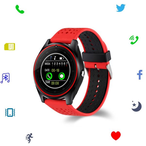 

hr smart watch with camera heart rate monitor bluetooth smartwatch sim card wristwatch for android with retail packing