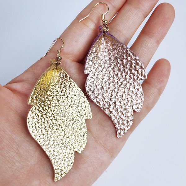 

cpop новый блеск личи натуральная кожа серьги лист серьги мода ювелирные изделия женские аксессуары горячие продажи подарок поставки произво, Silver