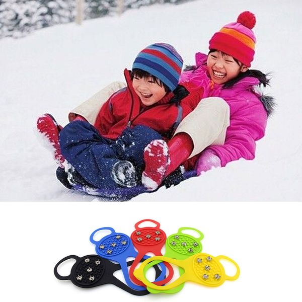 

1pair gourd non-slip crampons shoe covers snow claw 5 teeth shoe cover snow children size