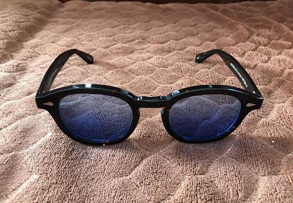 

eyewear 10 color frames 100 color lens johnny depp eyeglasses lemtosh sunglasses uv400 polarized sun glasses with case box, White;black