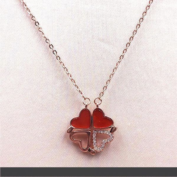 

clover necklace female s925 silver romantic transformed four-in-one heart-shaped hanging clavicle chain