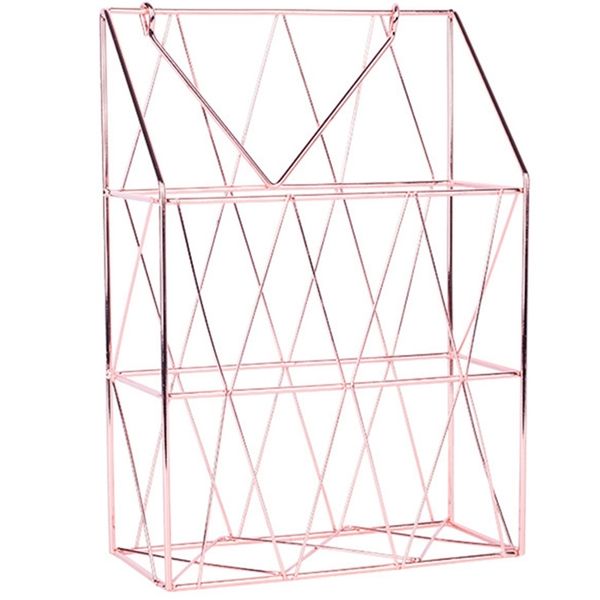 

luda storage basket nordic metal net storage basket wall hanging portable multifunction rose gold storage basket desk magazine o