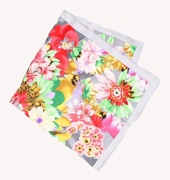 

elegant handmade brand 100%twill silk scarf wic-69543, Blue;gray