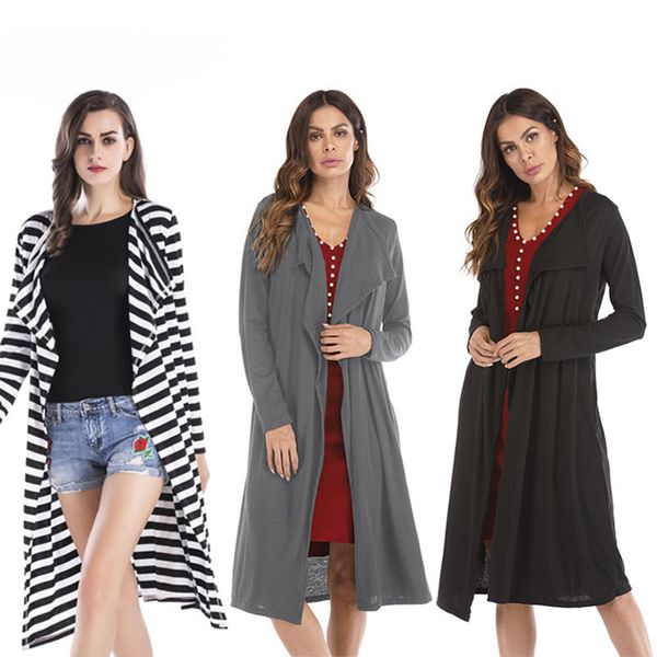 

womens designer sweater season slim slim irregular cardigan long sleeve jacket long section, White;black