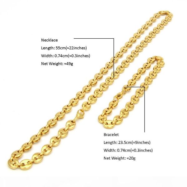 

bling stainless steel punk hip hop puffed mariner link cable chain choker necklace for women men gold silver jewelry necklaces y19050802