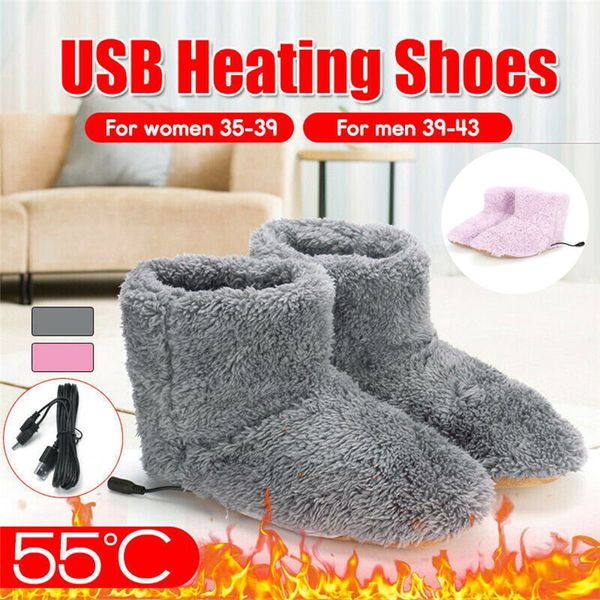 

winter fur slippers plush electric interface hiding washable usb charger warm cotton soft bottom home indoor floor shoes #40, Black